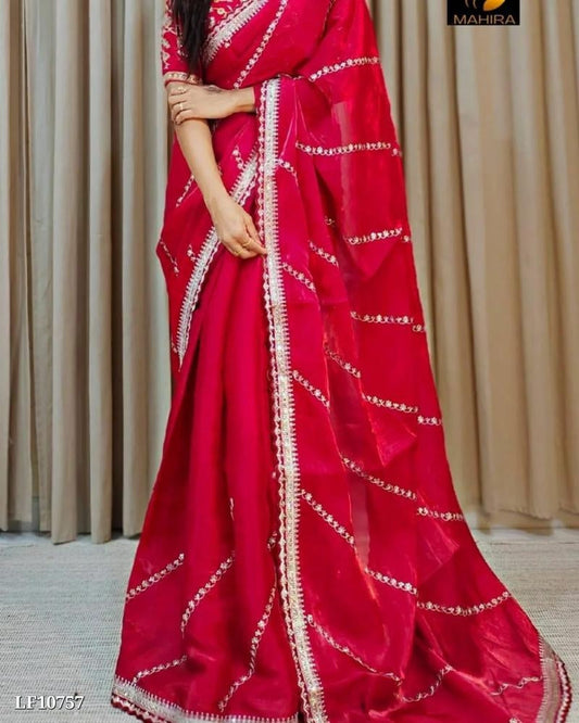 rongoli saree fancy hand EMBROIDERY SEQUENCE resom moti ,tiki, work