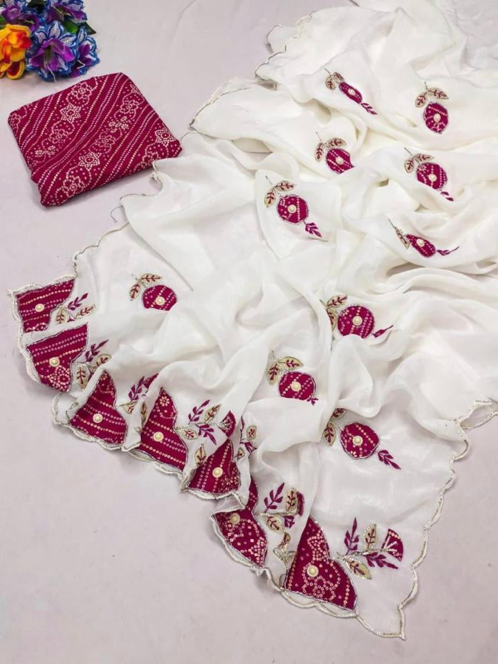 Women,s Most Trending patch work Saree