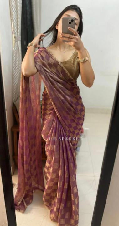 Beautiful Chrome Unicorn Saree Shaded Of Rainbow*