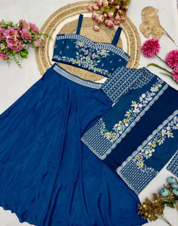 Chinon Fabric Lehenga Jacket