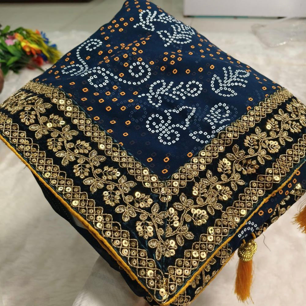 Georgette Bandhani Print saree