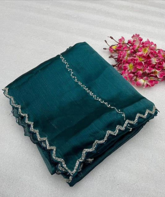 Hand work pure saree