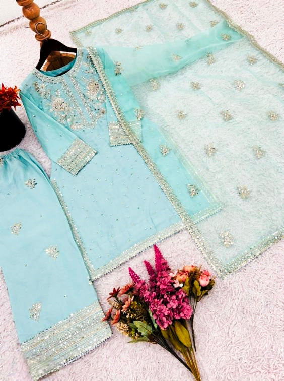 Pure Tissue Silk dupatta suit set