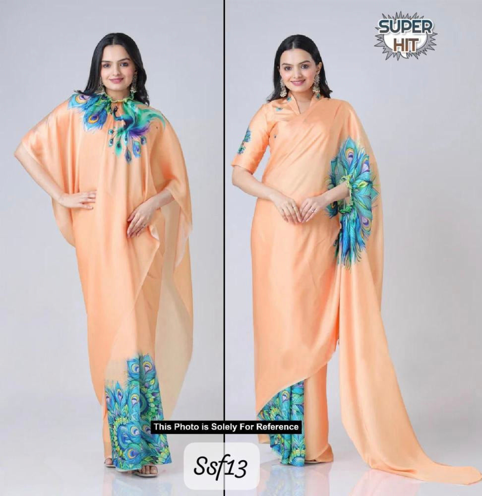 Hand free Saree Designer 2 Style Digital Printed