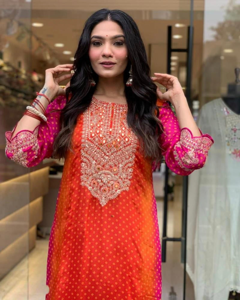 Premium Chinon Silk suit set