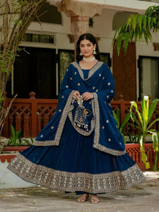 gown,dupatta,with poket batwa