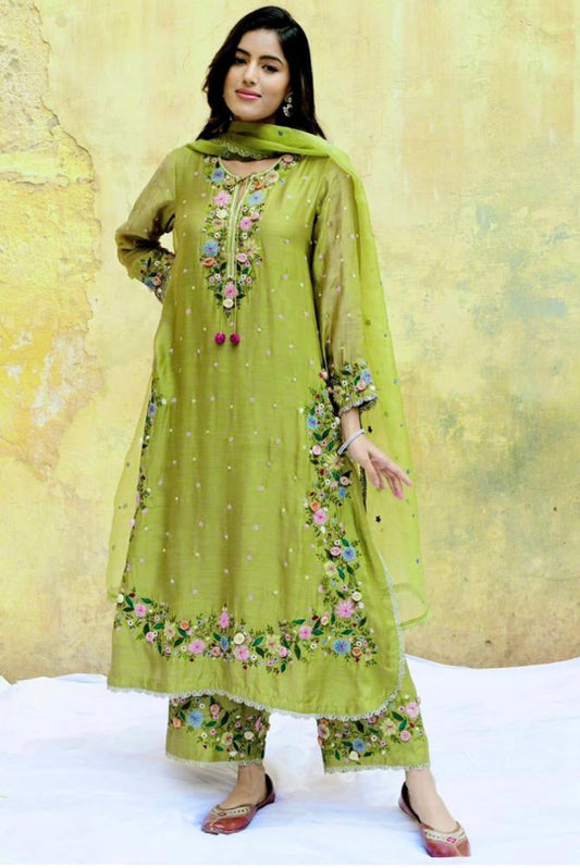 Georgette kurti set with dupatta suit set