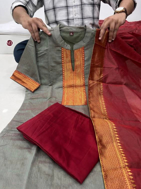 pure KANCHI COTTON suit set