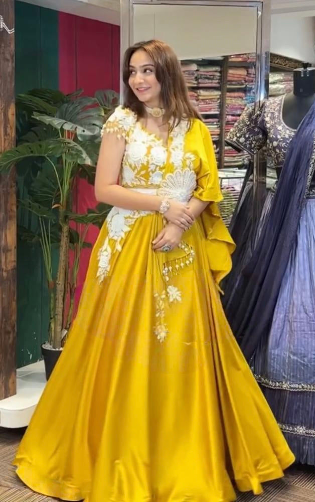 Royal Satin lehenga dupatta