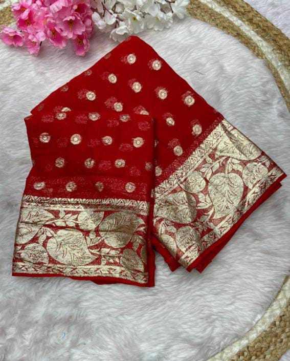 Viscose Saree
special Red colour New Trending Design*