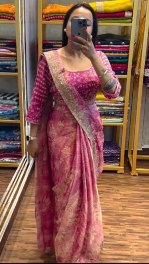 Ready To Wear organza Saree