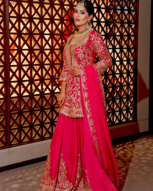 Chinon silk top bottom dupatta,