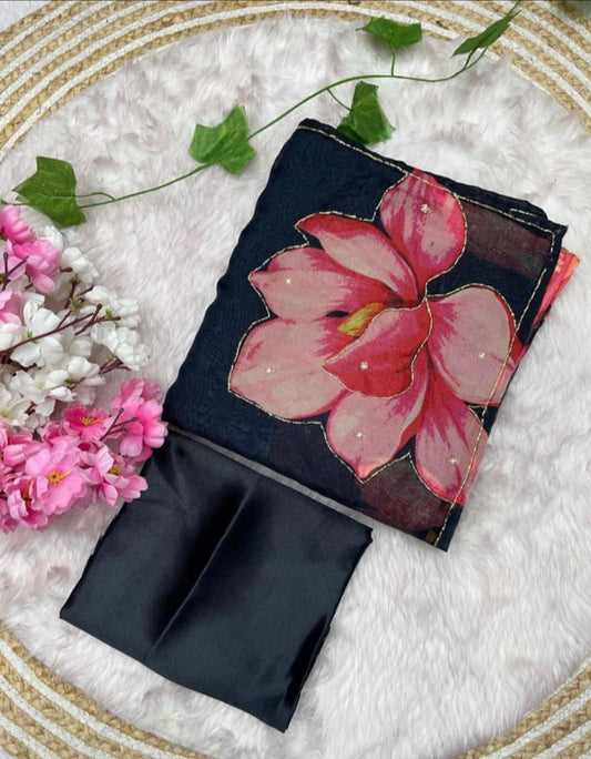 Tebby Organza hand work Saree