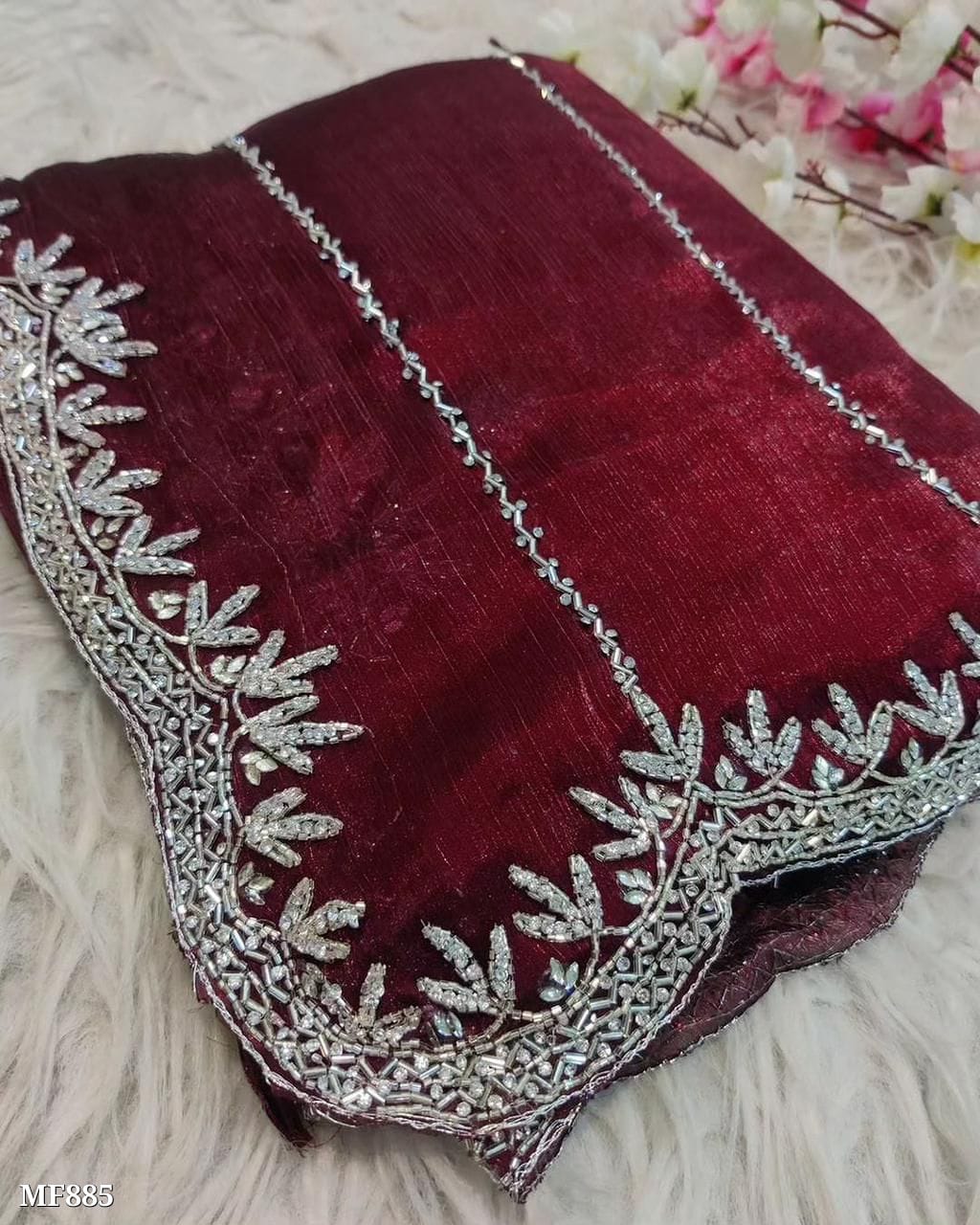 Zimmy Choo Saree pure Handwork ston work saree
