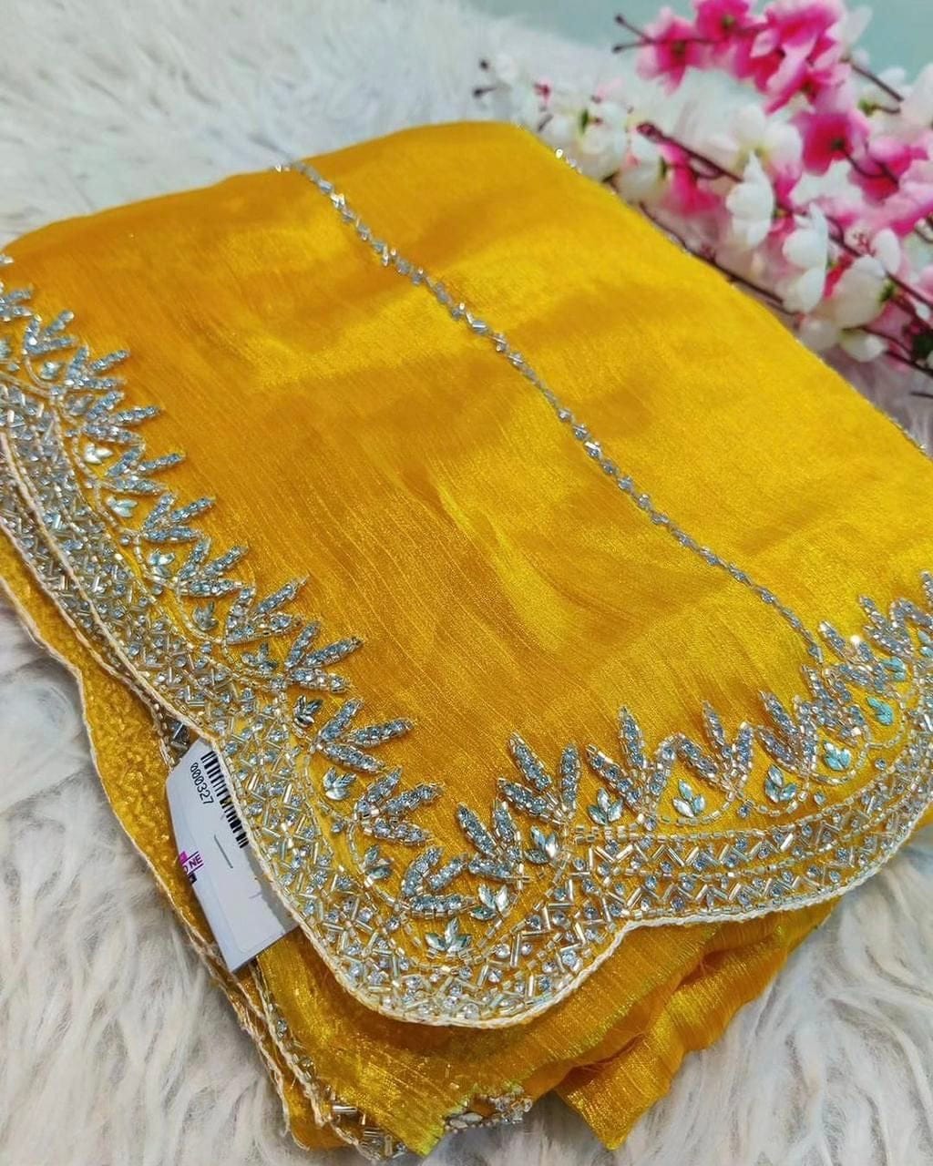 Zimmy Choo Saree pure Handwork ston work saree