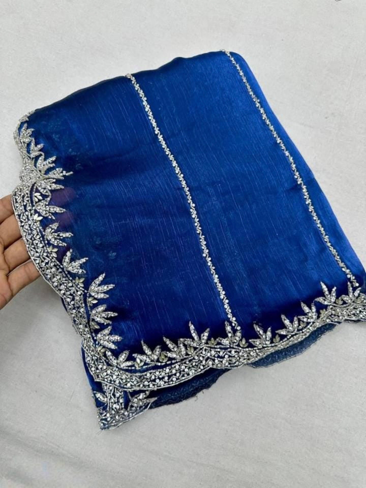Zimmy Choo Saree pure Handwork ston work saree