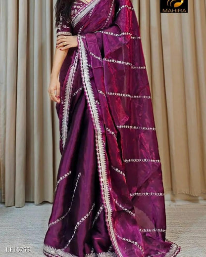 rongoli saree fancy hand EMBROIDERY SEQUENCE resom moti ,tiki, work