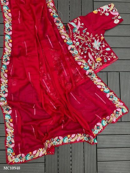 Women,s Blooming Rangoli Sequance Embroidery work stitching blouse