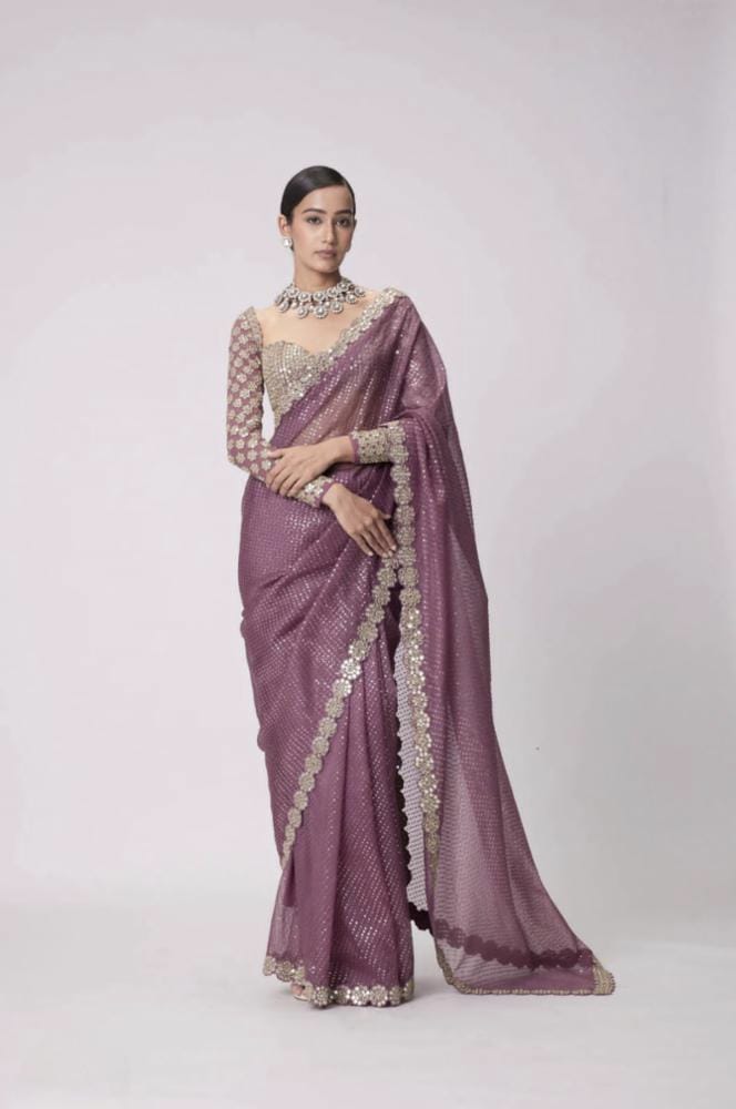 Mirror saree Pure Georgette