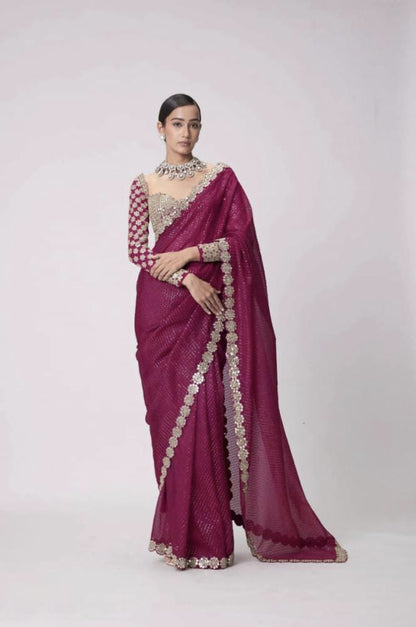 Mirror saree Pure Georgette