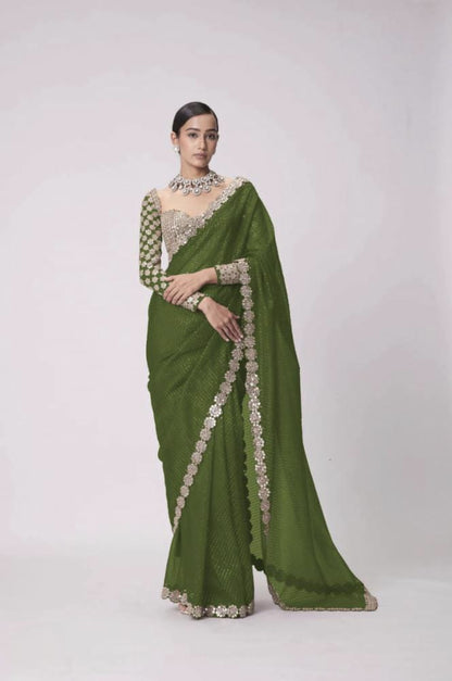 Mirror saree Pure Georgette
