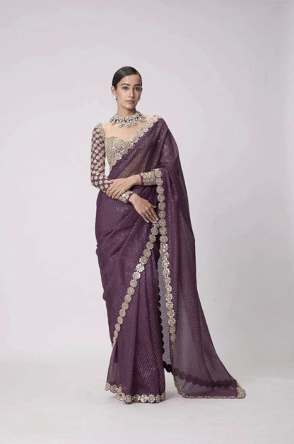 Mirror saree Pure Georgette