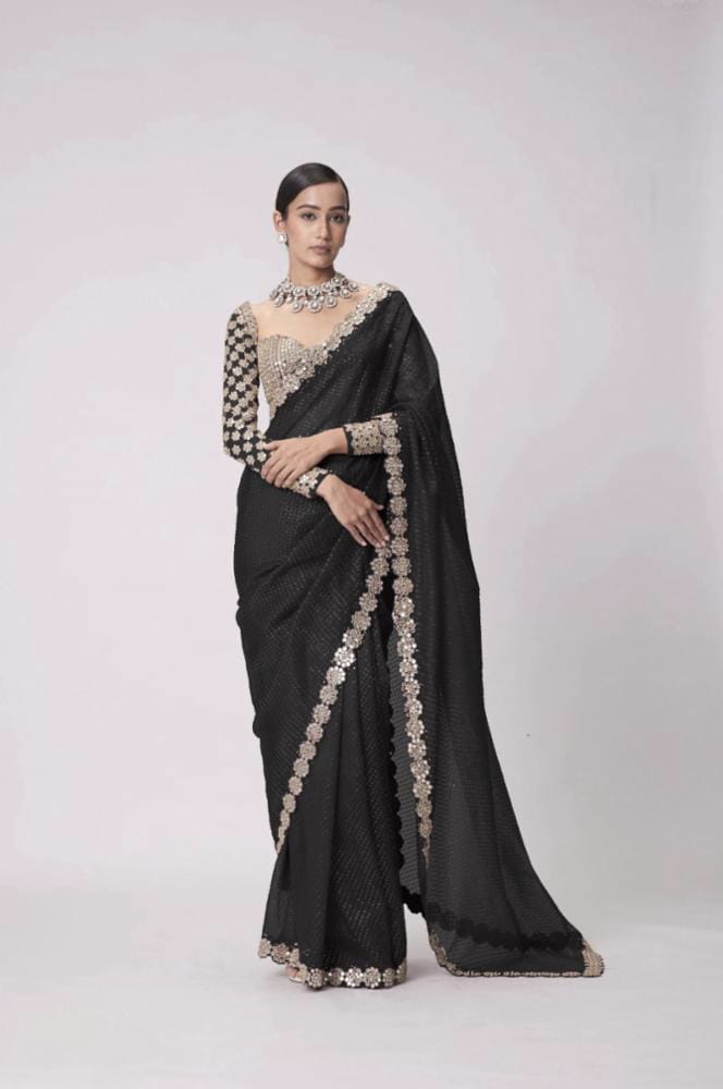 Mirror saree Pure Georgette