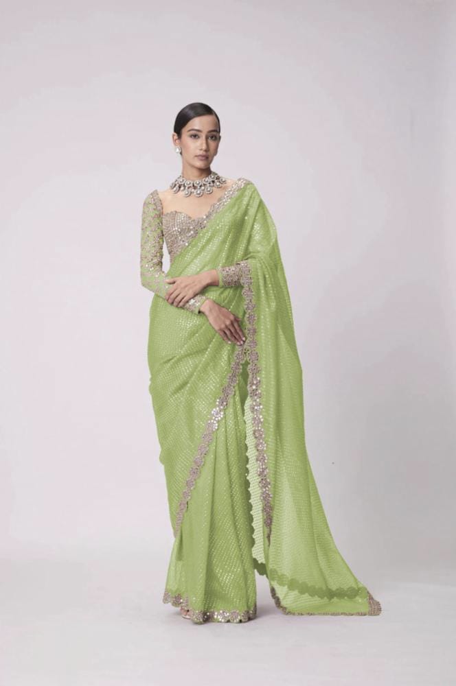 Mirror saree Pure Georgette