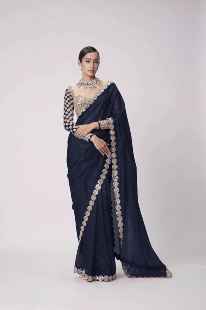 Mirror saree Pure Georgette
