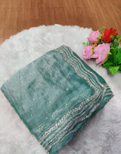 Pure Handwork Burberry Silk Saree