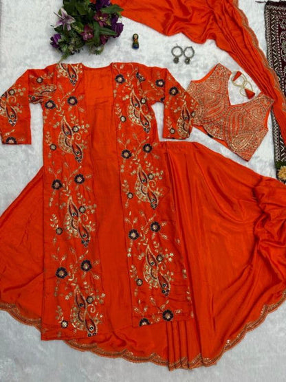 Draped saree with koti full stitching