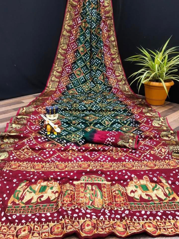 Heavy Bandhej Sarees