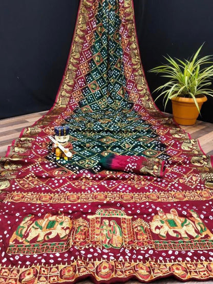 Heavy Bandhej Sarees