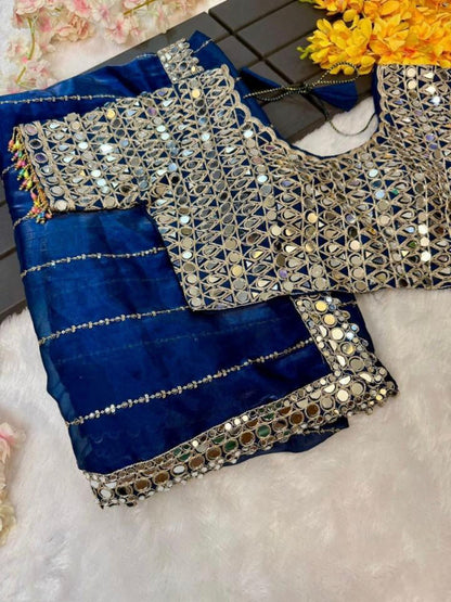 Mirror work saree