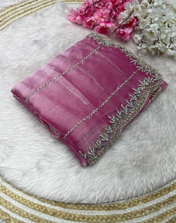 Zimmy Choo Saree pure Handwork ston work saree