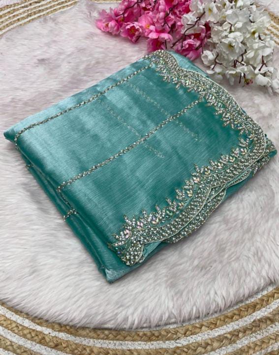 Zimmy Choo Saree pure Handwork ston work saree
