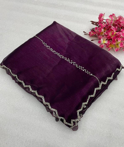 Hand work pure saree