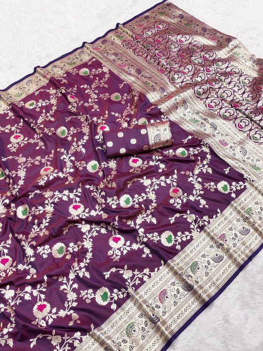pure banarasi katan silk saree