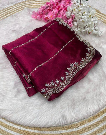 Zimmy Choo Saree pure Handwork ston work saree