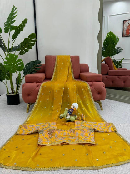 Beautiful Embroidery Zari Work With Siroski Work