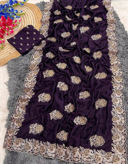 Blooming Vichitra saree