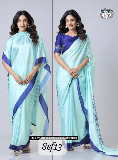 Hand free Saree Designer 2 Style Digital Printed