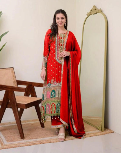 Royal red fancy suit set