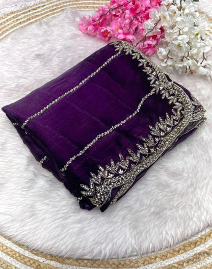 Zimmy Choo Saree pure Handwork ston work saree