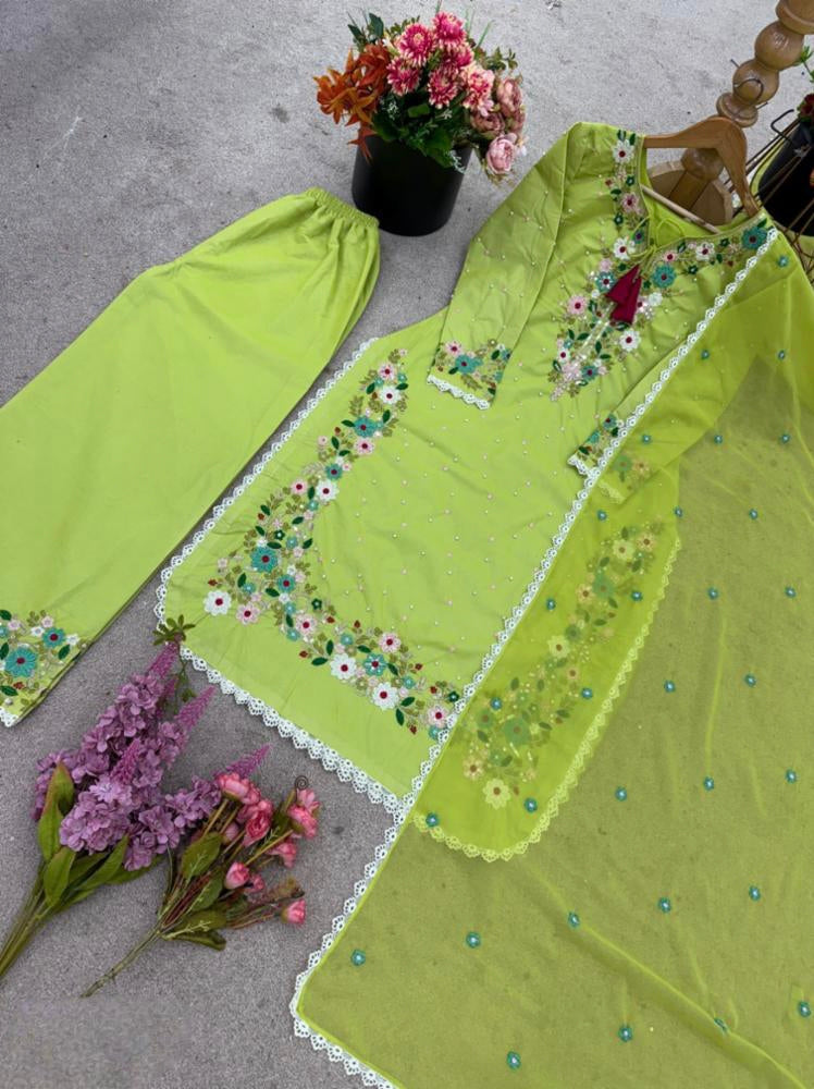 Georgette kurti set with dupatta suit set