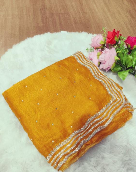 Pure Handwork Burberry Silk Saree