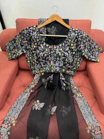 Tibby Silk black look saree