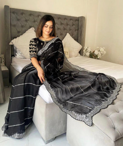 Jimmy choo saree embroidery work