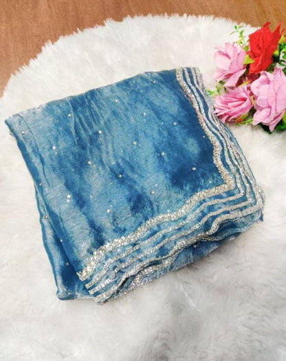 Pure Handwork Burberry Silk Saree