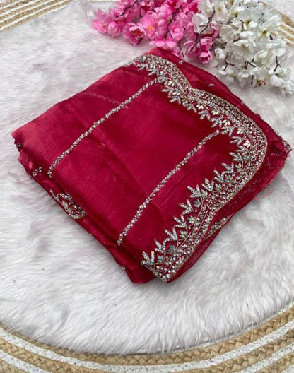 Zimmy Choo Saree pure Handwork ston work saree